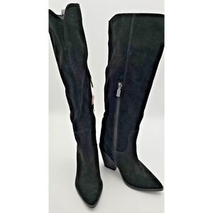 Blondo Willow Women's 5.5M Waterproof Tall Boot Black Suede‎ Western Zipper NWF